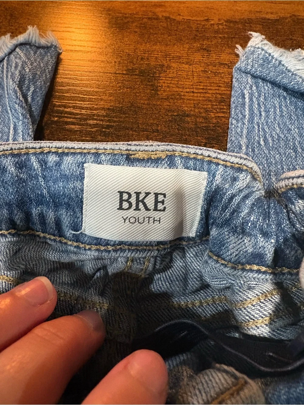 BKE Light Blue Raw-Hem Kids Jeans
